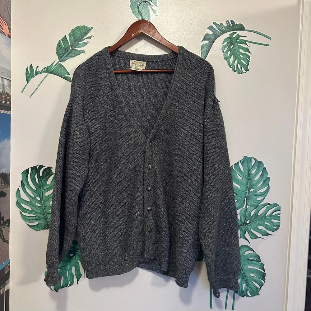 Vintage Grey Cotton Cardigan - Picture 3 of 8